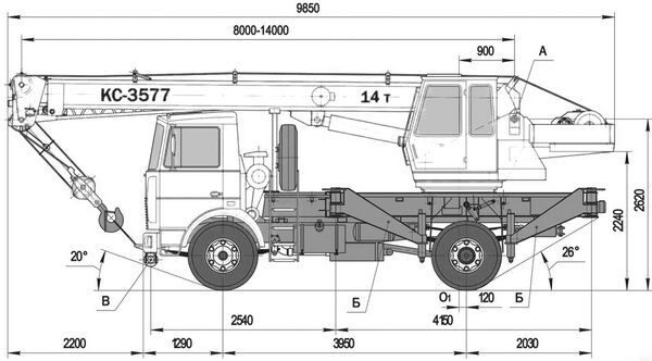 Автомобильный кран чертеж двг